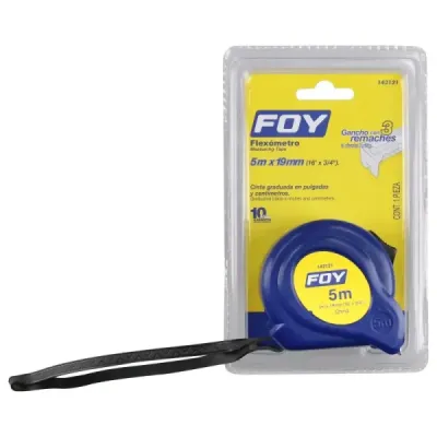 Flexómetro Cuerpo Plástico Abs 5 M X 3/4' Foy Color Azul