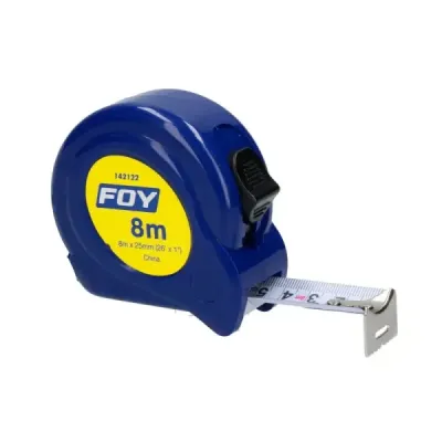 Flexómetro Cuerpo Plástico Abs 8 M X 1' Foy Color Azul
