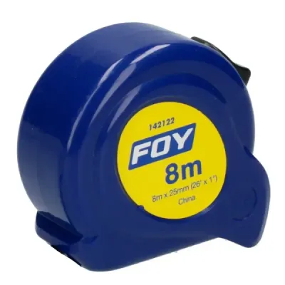 Flexómetro Cuerpo Plástico Abs 8 M X 1' Foy Color Azul