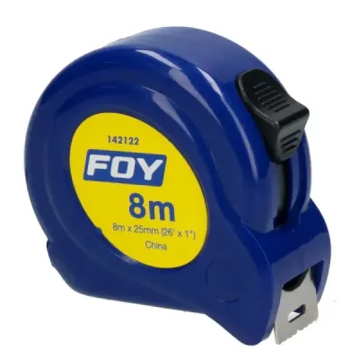 Flexómetro Cuerpo Plástico Abs 8 M X 1' Foy Color Azul
