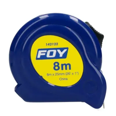 Flexómetro Cuerpo Plástico Abs 8 M X 1' Foy Color Azul
