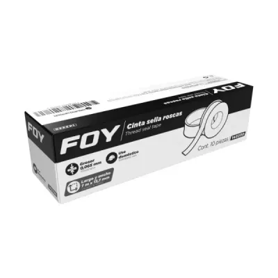 Cinta Teflón Sella Roscas 1/2' 7 M Foy Espesor 0.065 Mm