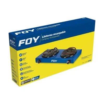 Parrilla Estufa Eléctrica 2 Quemadores 1450 W Foy Inoxidable