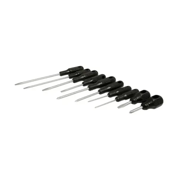 Juego 10 Destornilladores Mango Negro De 3 Puntas Foy (A02)