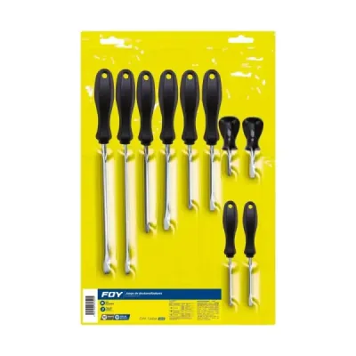 Juego 10 Destornilladores Mango Negro De 3 Puntas Foy