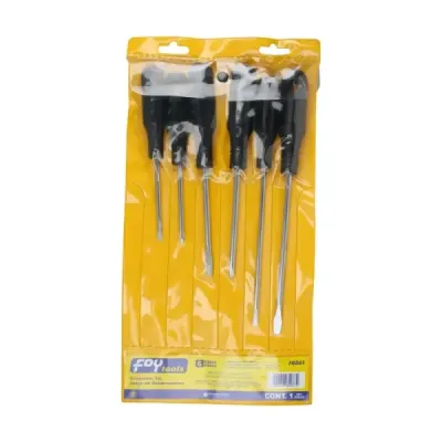Juego 6 Destornilladores Mango Negro De 3 Puntas Foy