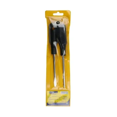 Juego 2 Destornilladores Mango Negro De 2 Puntas Foy