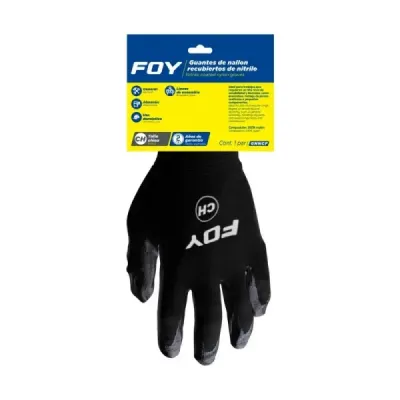 Guantes De Nailon Recubrimiento De Nitrilo Pequeños Foy