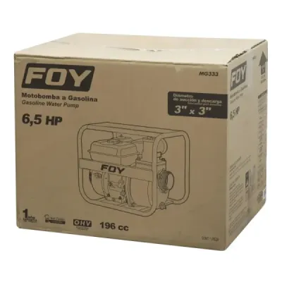 Motobomba A Gasolina 6.5 Hp 196 Cc 3' X 3' 900 L/min Foy