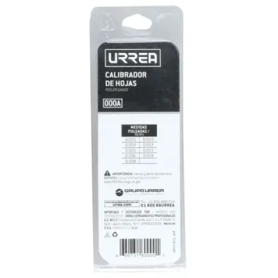 Calibrador En Pulgadas De 9 Hojas 0.003' A 0.018' Urrea
