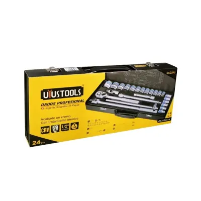 Juego De Copas Y Ratchet 1/2' Cromadas Uyustools 24 Piezas