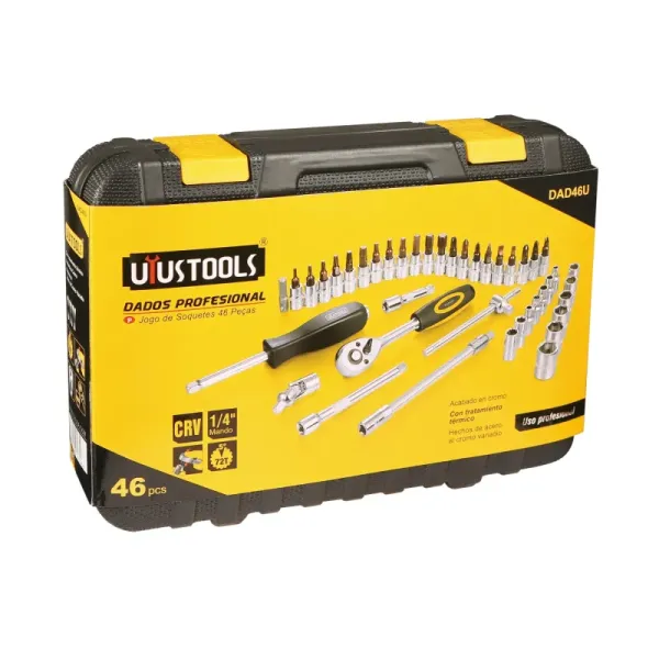 Set 46 Copas Puntas Y Accesorios 1/4' Uyustools Con Estuche (DAD46U)