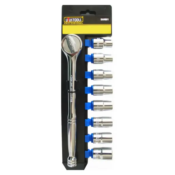 Juego Copas Dados Ratchet 1/2' Uyustools 9 Piezas Estuche (DAH901)