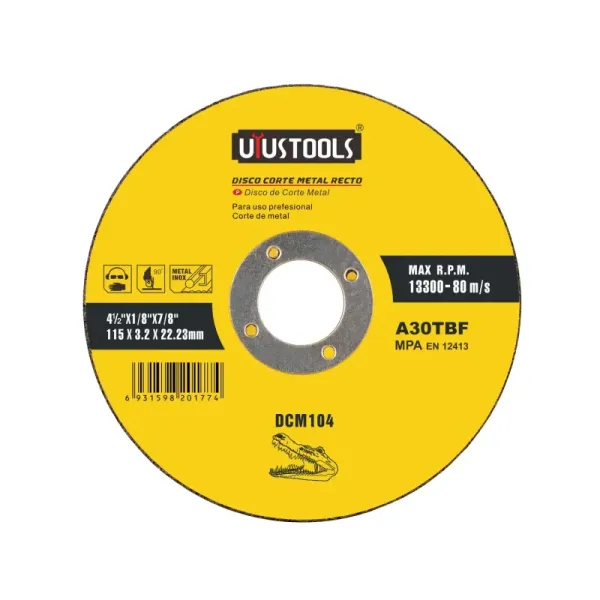 Disco De Corte Metal Inoxidable 4.1/2' 13300 Rpm Uyustools (DCM104)