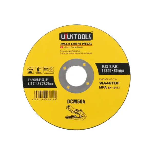 Disco Corte Metal Y Acero Inoxidable 4.1/2' Uyustools (DCM504)