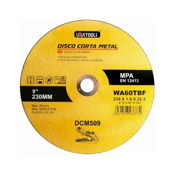 Disco Corte Metal Y Acero Inoxidable 9' 10220 Rpm Uyustools (DCM509)