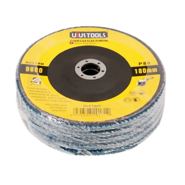 Disco Lija Flap Para Metal P80 180 Mm 9600 Rpm Uyustools (DLF780T)