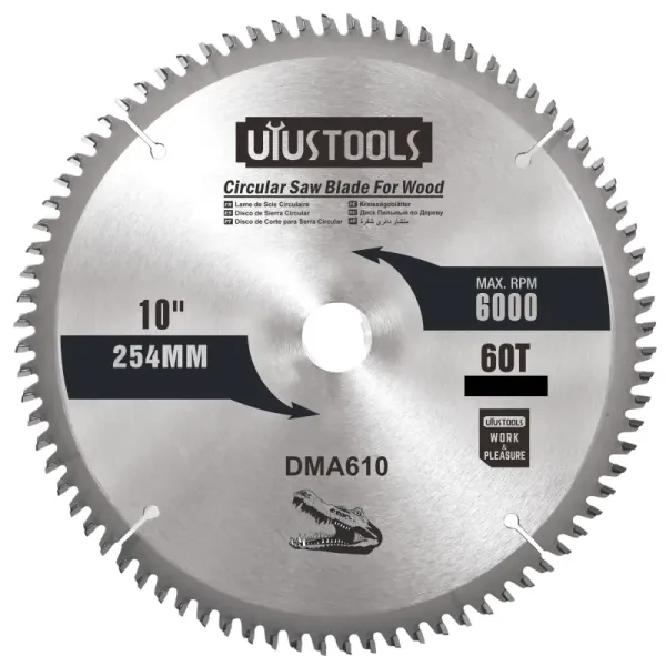 Disco Para Madera 10' Centro 25.4 Mm Uyustools 60 Dientes (DMA610)