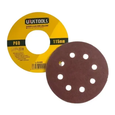 Set 50 Discos Lija Con Velcro 115 Mm Uyustools Grano 60