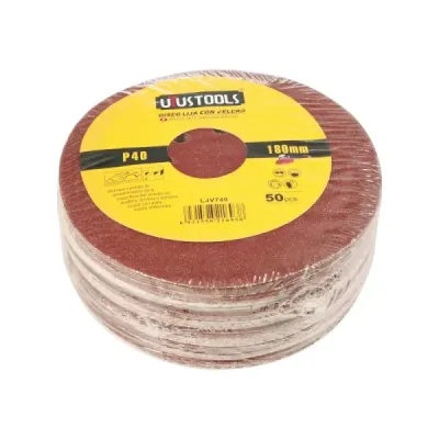 Set 50 Discos Lija Con Velcro 118 Mm Uyustools Grano 40