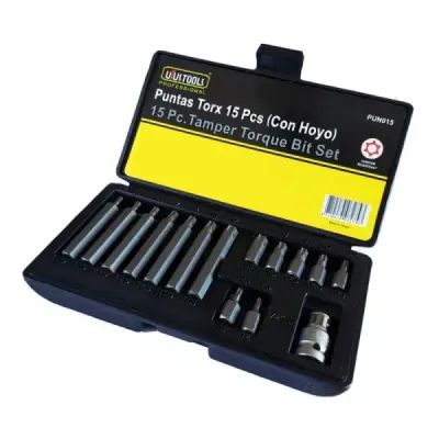 Juego Puntas Torx 30 Mm 75 Mm Uyustools T20 A T55 Estuche