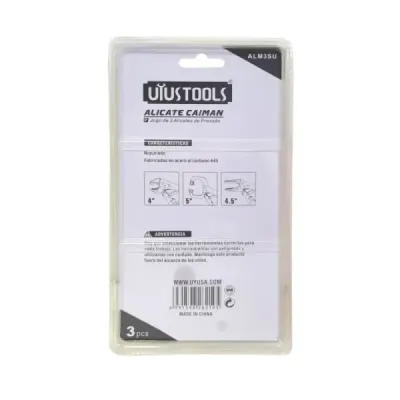 Set 3 Alicates Presion Hombresolo Tipo C 4' Y 5' Uyustools
