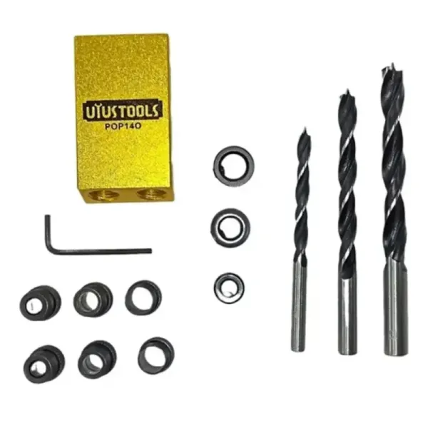 Posicionador Perforación Madera Pocket Hole Uyustools 14 Pzs (POP14O)