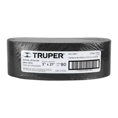 Lija De Banda Vidrio 3'x21' Truper Grano 80 Respaldo Tela