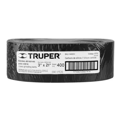 Lija De Banda Vidrio 3'x21' Truper Grano 400 Respaldo Tela