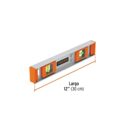 Nivel Aluminio 12' (30 Cm) 2 Gotas Truper 0° Y 90°