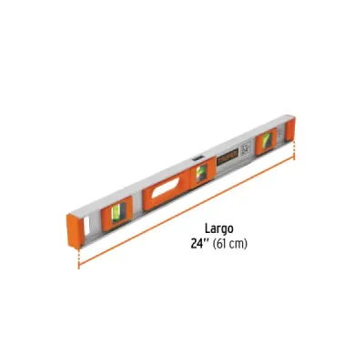 Nivel Aluminio 24' (60 Cm) 3 Gotas Truper 0° 45° Y 90°