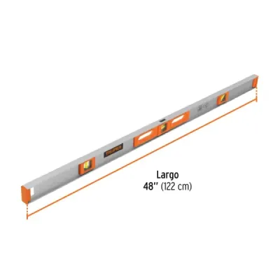 Nivel Aluminio 48' (122 Cm) 3 Gotas Truper 0° 45° Y 90°