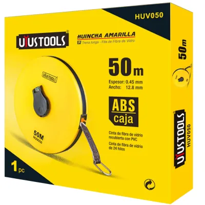 Cinta Métrica Decámetro 50mx12.8mm Uyustools Fibra De Vidrio