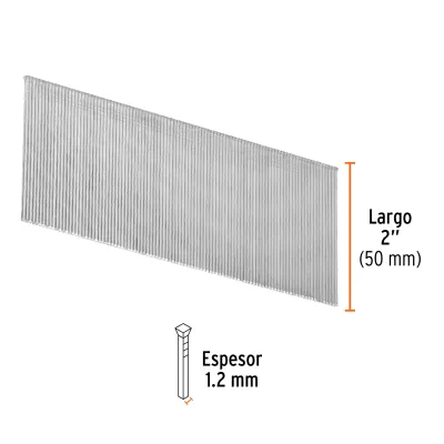 Caja 5000 Clavos Clavadora Calibre 18 50mm X 1.2mm Truper