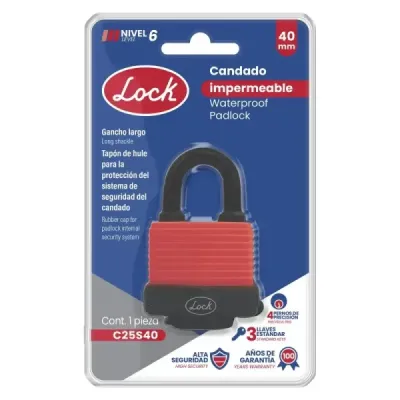 Candado Corto Impermeable Exterior 40 Mm Lock Llave Estándar