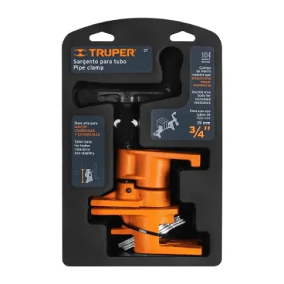 Prensa Sargento Tubo 3/4' Truper Base Alta Mango Manivela
