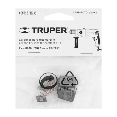 2 Carbones De Repuesto Para Taladro Truper Roto-1/2nx2