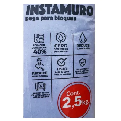 Pegante Industrial Tipo Cemento 2.5 Kg Instamuro Para Bloque