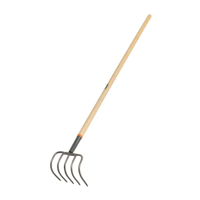 Cultivador O Bieldo De 5 Dientes Jardinero Mango Madera 60" Truper