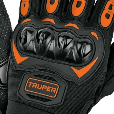 Guantes Moto Rígidos Talla 9 Truper Limpia Visor Dedo Touch