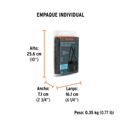 Faja Lumbar Ajustable Talla Mediana Truper Objetos Pesados