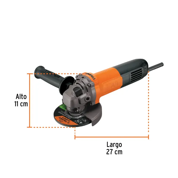 Pulidora Angular Profesional 4.1/2", 800 W Con Accesorios Truper (ESMA-4-1/2A9 - 16683)