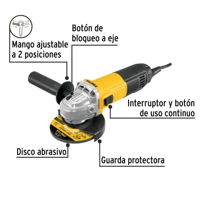 Pulidora Angular De 4.1/2", 700 W Con Accesorios Incluidos Pretul