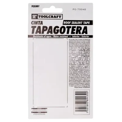 Cinta Tapagoteras De 4' X 1 Metro Toolcraft De Uso General