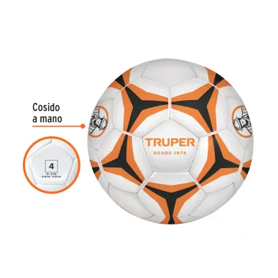 Balón Futbol Truper No.4 Cosido A Mano 64-66cm 340-360gr