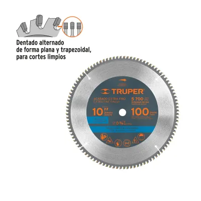 Disco Sierra Aluminio De 10", Centro 5/8", 100 Dientes Truper