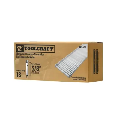 5.000 Clavos 5/8' Calibre 18 Toolcraft Clavadora Neumática