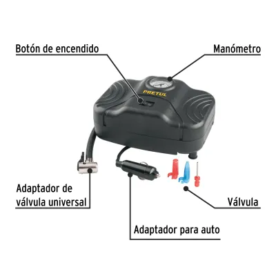 Compresor Auto Portatil 12v 150psi 78 W Pretul Multiusos