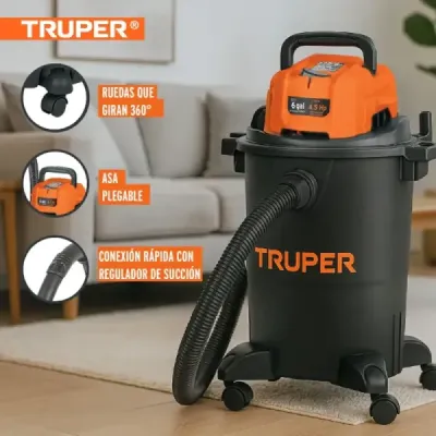 Aspiradora Polvo Agua 3300w 6 Galones Truper Filtro Hepa