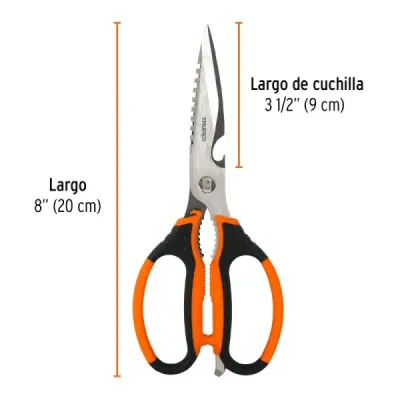 Tijera Multiusos 8' Inoxidable Truper Cocina 6 Funciones